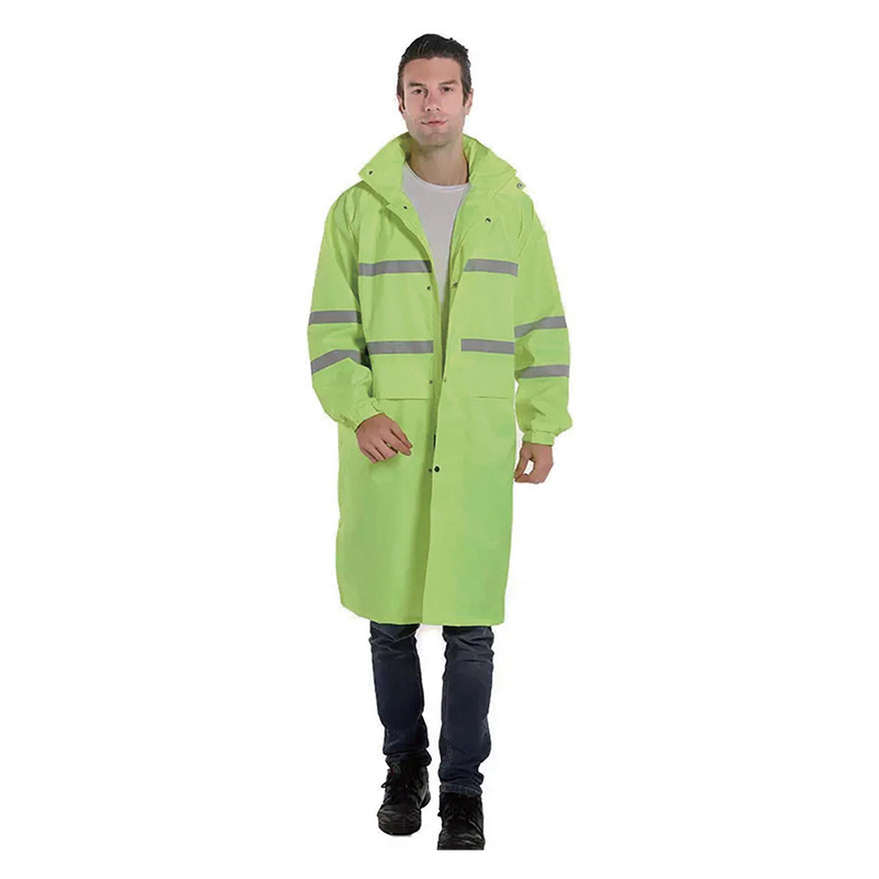 PVC Poncho Raincoat na May Reflective Lines