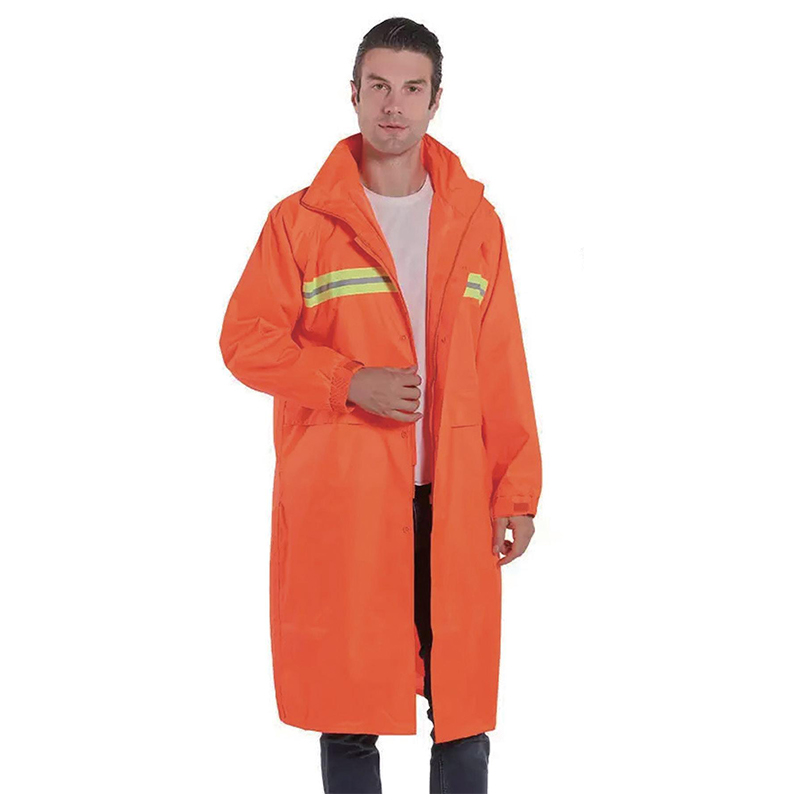PVC Raincoat Suit na May Reflective Lines